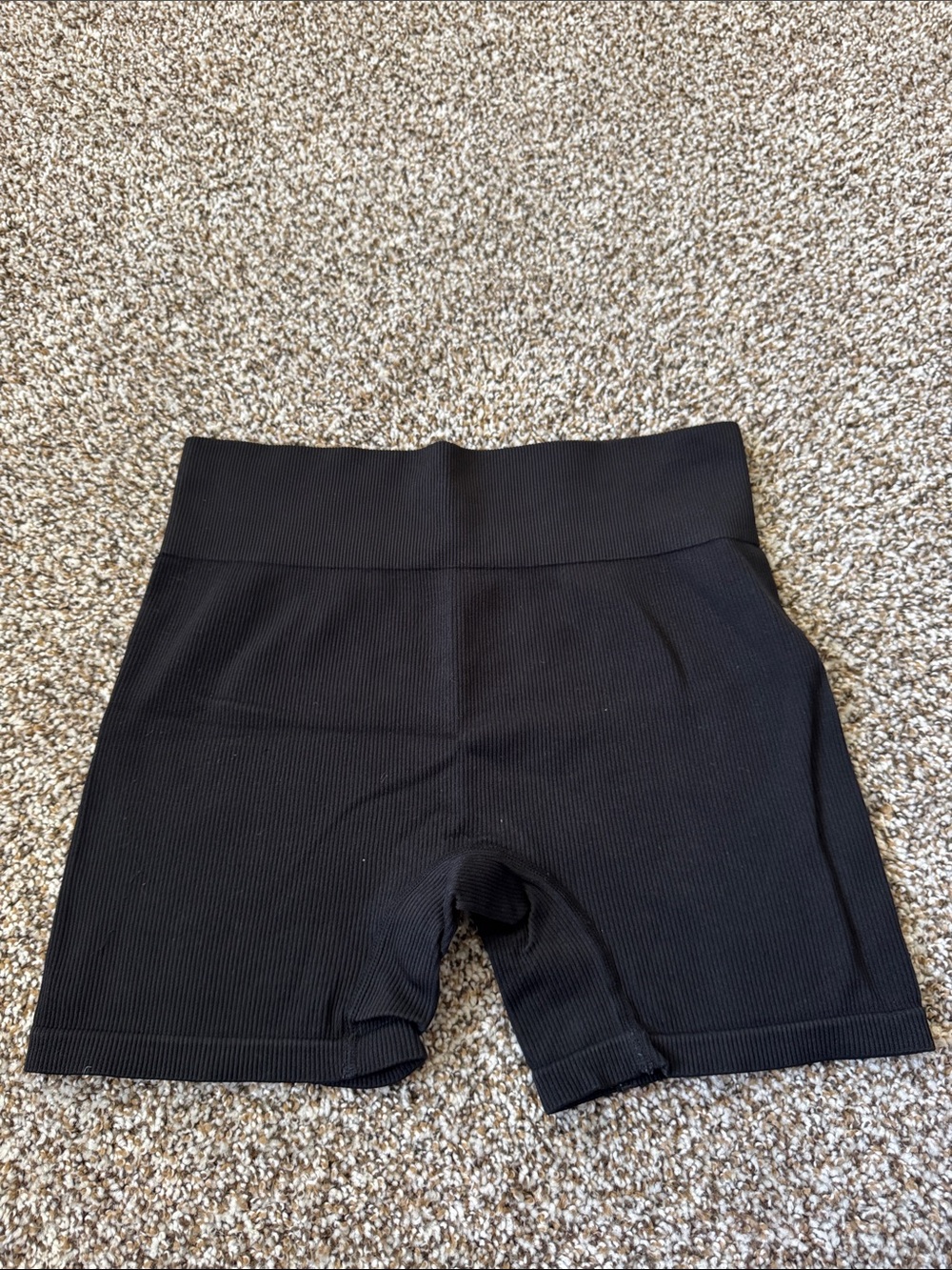 wild fable Black Ribbed High-Waist Bike Shorts